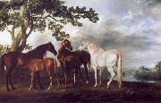 George Stubbs Mares and Foals in a Landscape oil on canvas